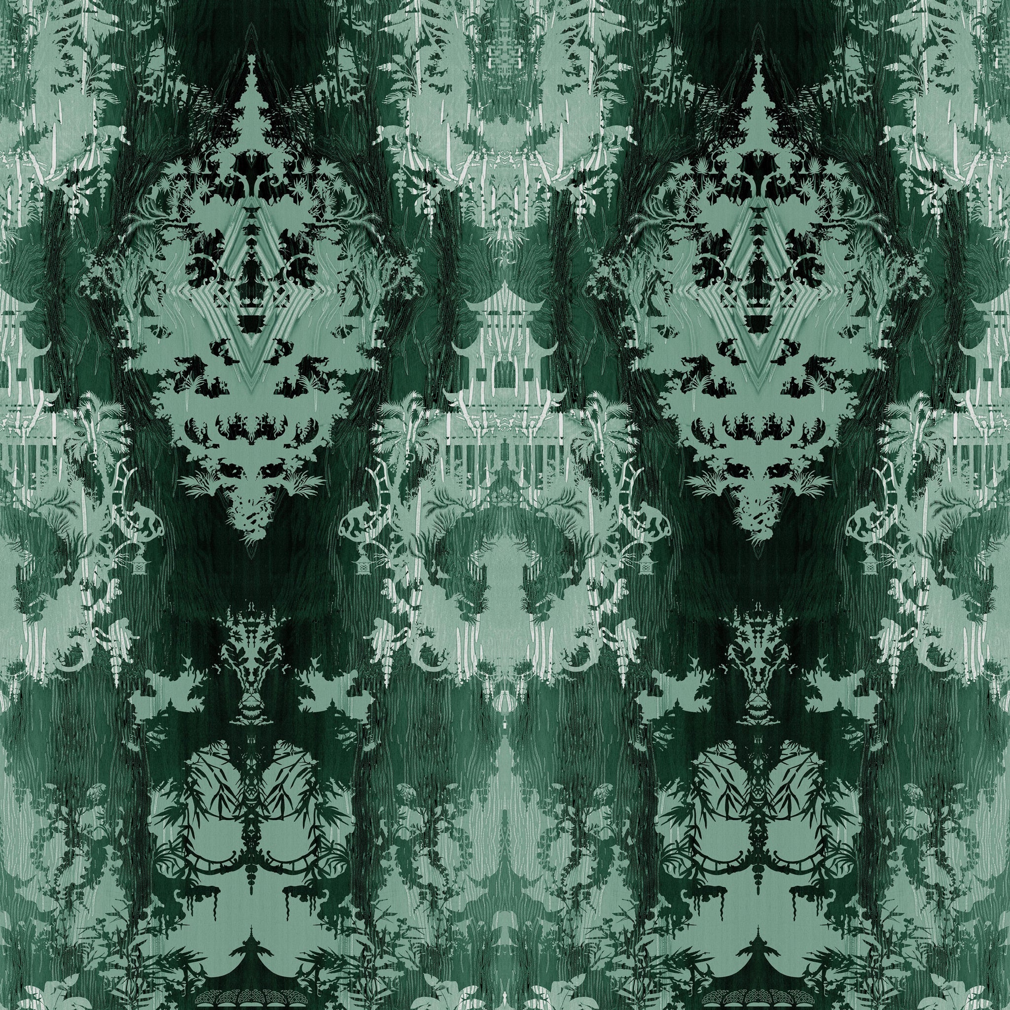 Timorous Beasties 'Temples in The Sky' Velvet Fabric Mint