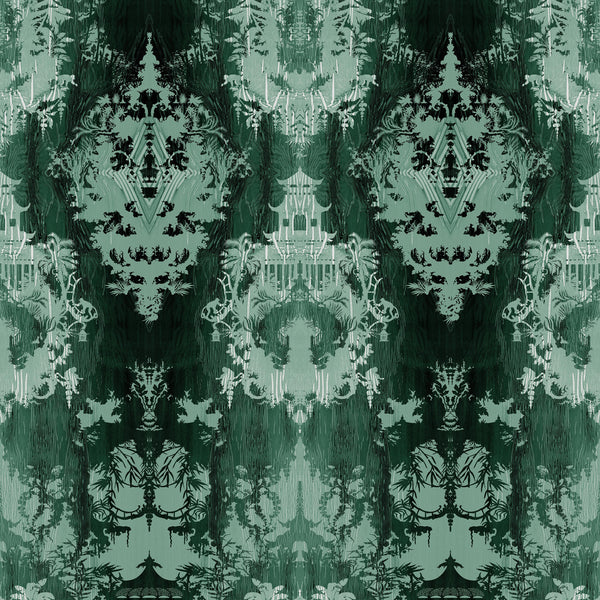 Timorous Beasties 'Temples in The Sky' Velvet Fabric Mint