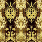 Timorous Beasties 'Temples in The Sky' Velvet Fabric Yellow