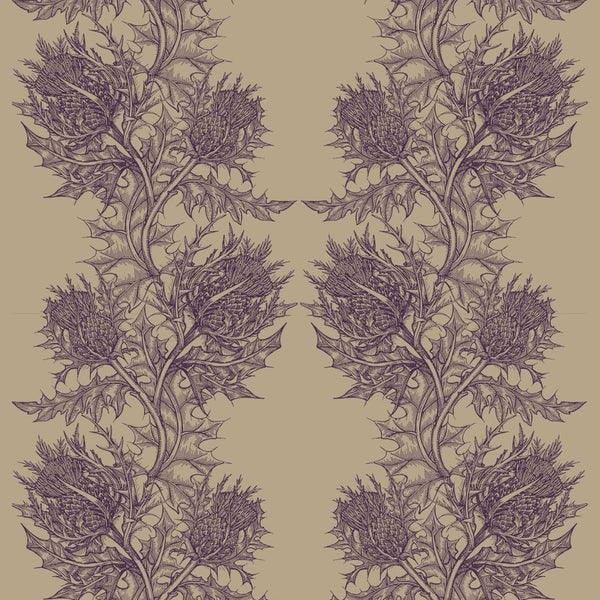 Timorous Beasties Thistle Fabric Beetroot