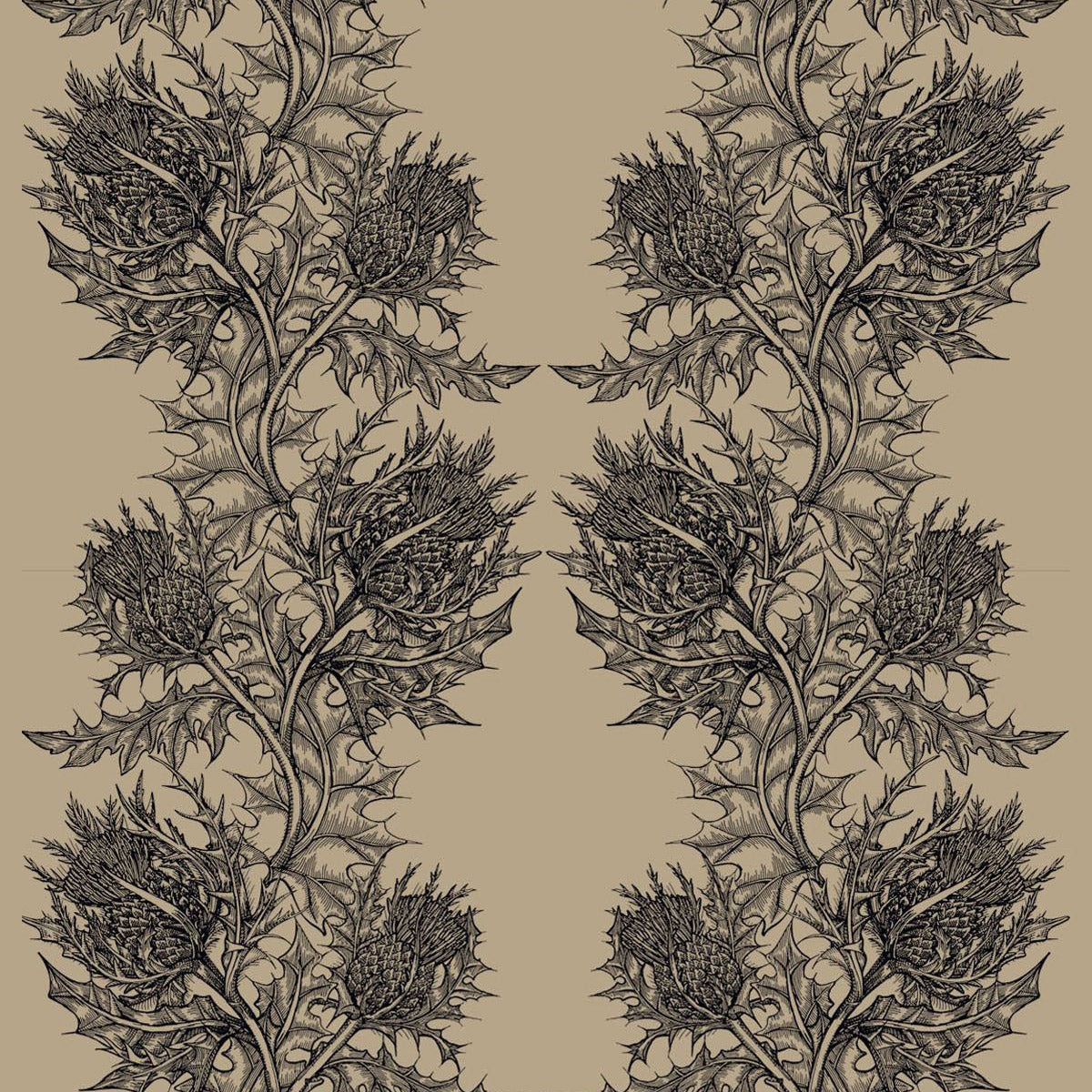 Timorous Beasties Thistle Fabric Black