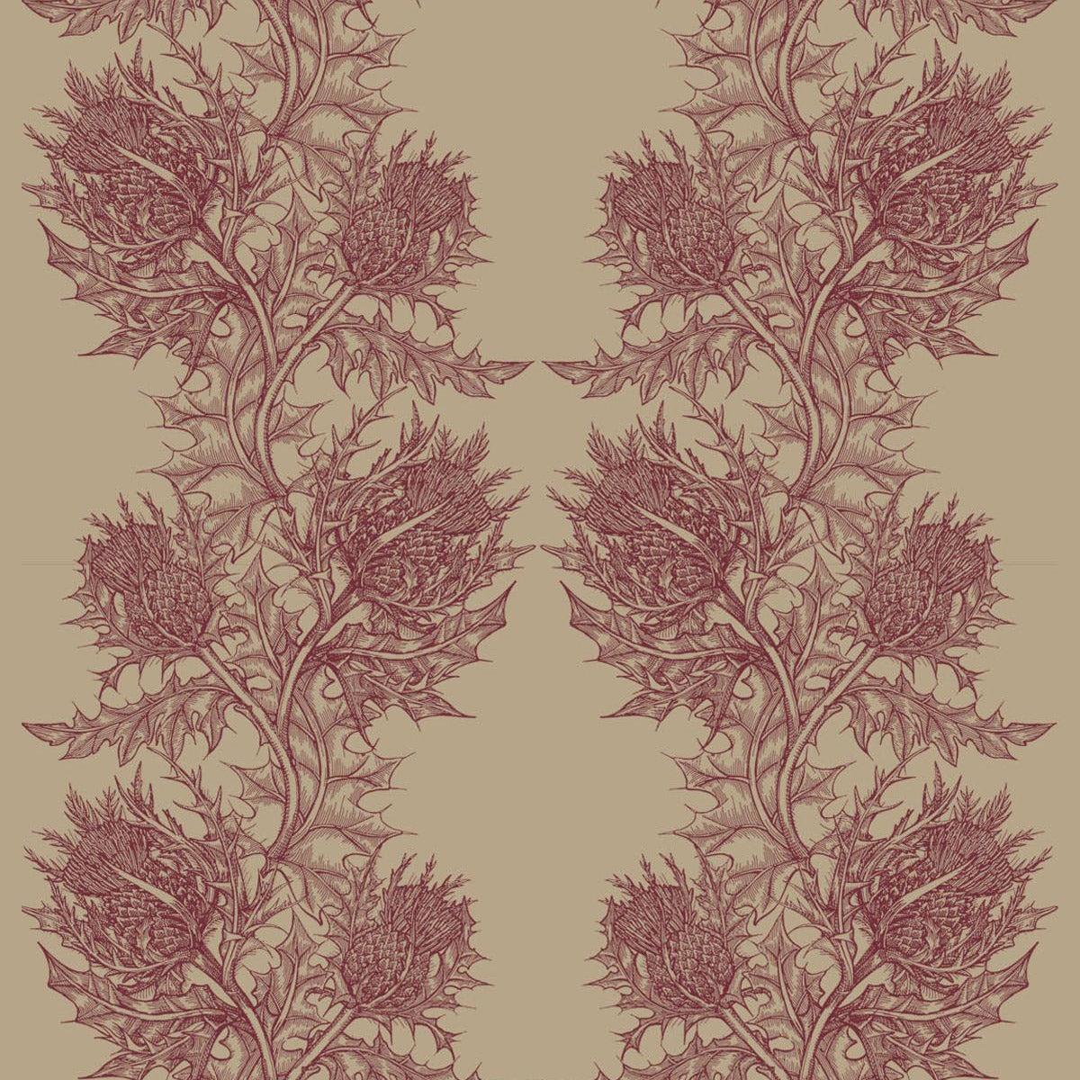 Timorous Beasties Thistle Fabric Red