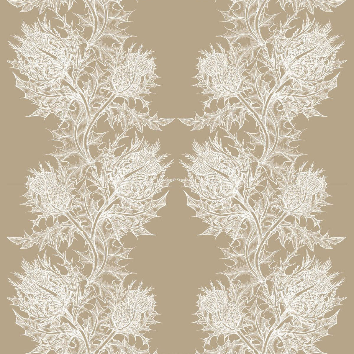 Timorous Beasties Thistle Fabric White