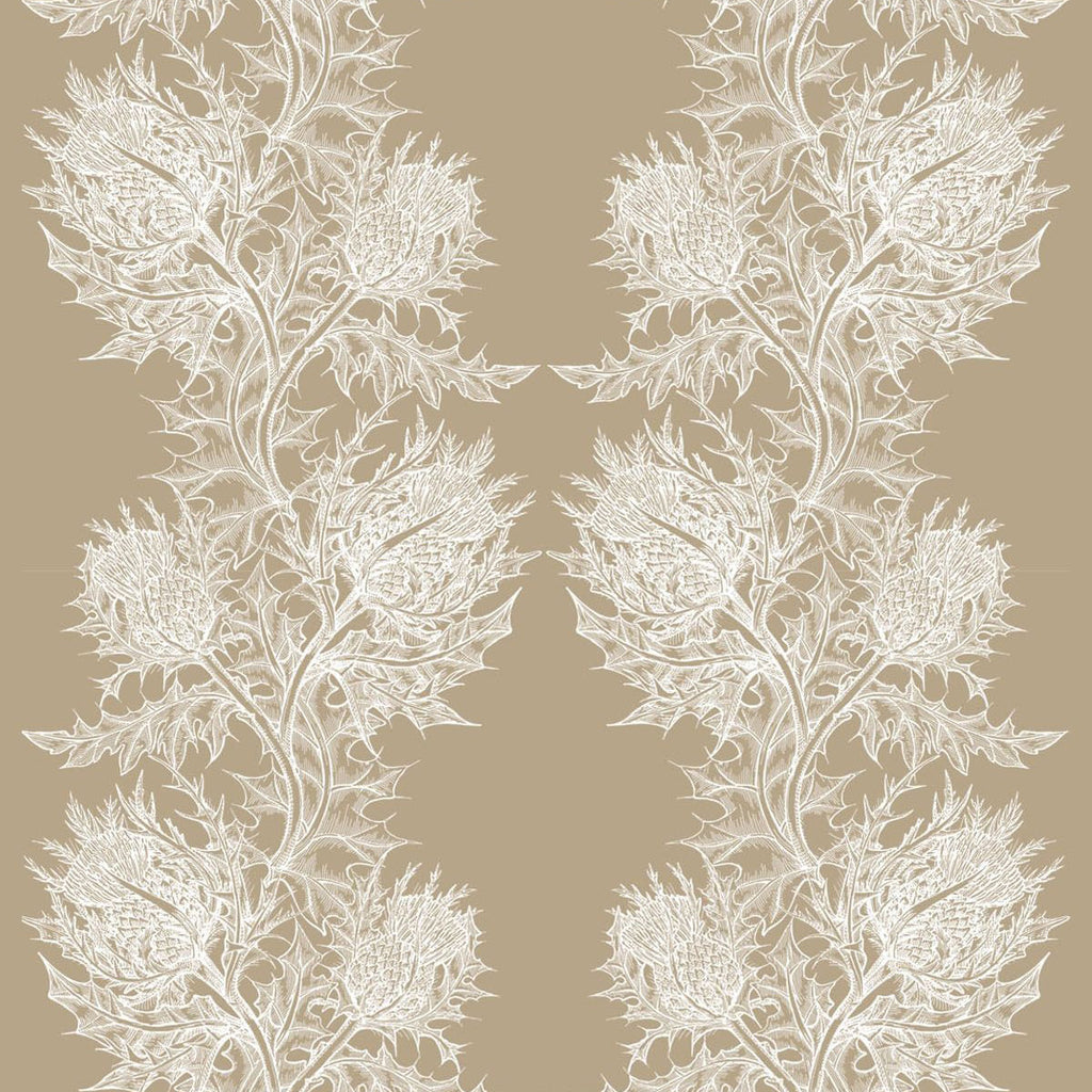 Timorous Beasties Thistle Fabric White