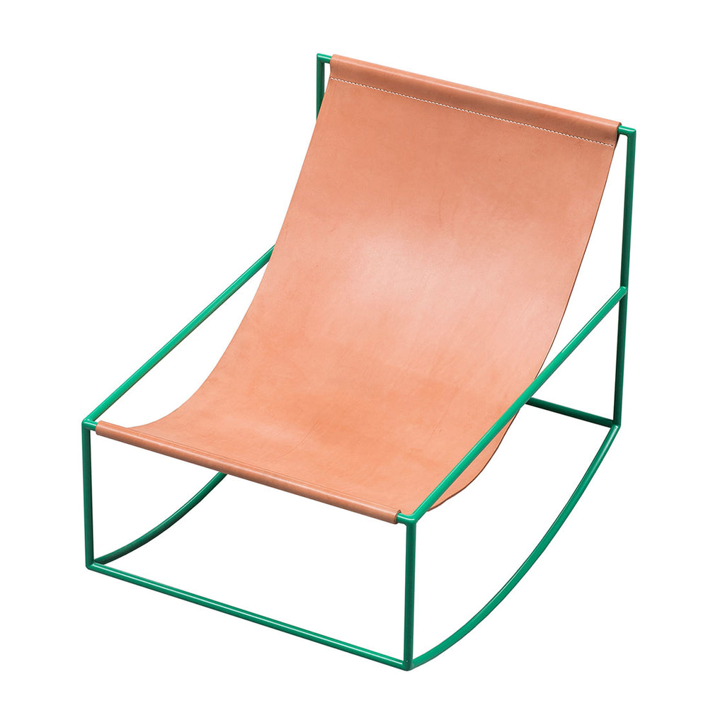 Valerie Objects 'Rocking Chair' by Muller van Severen Green/Leather