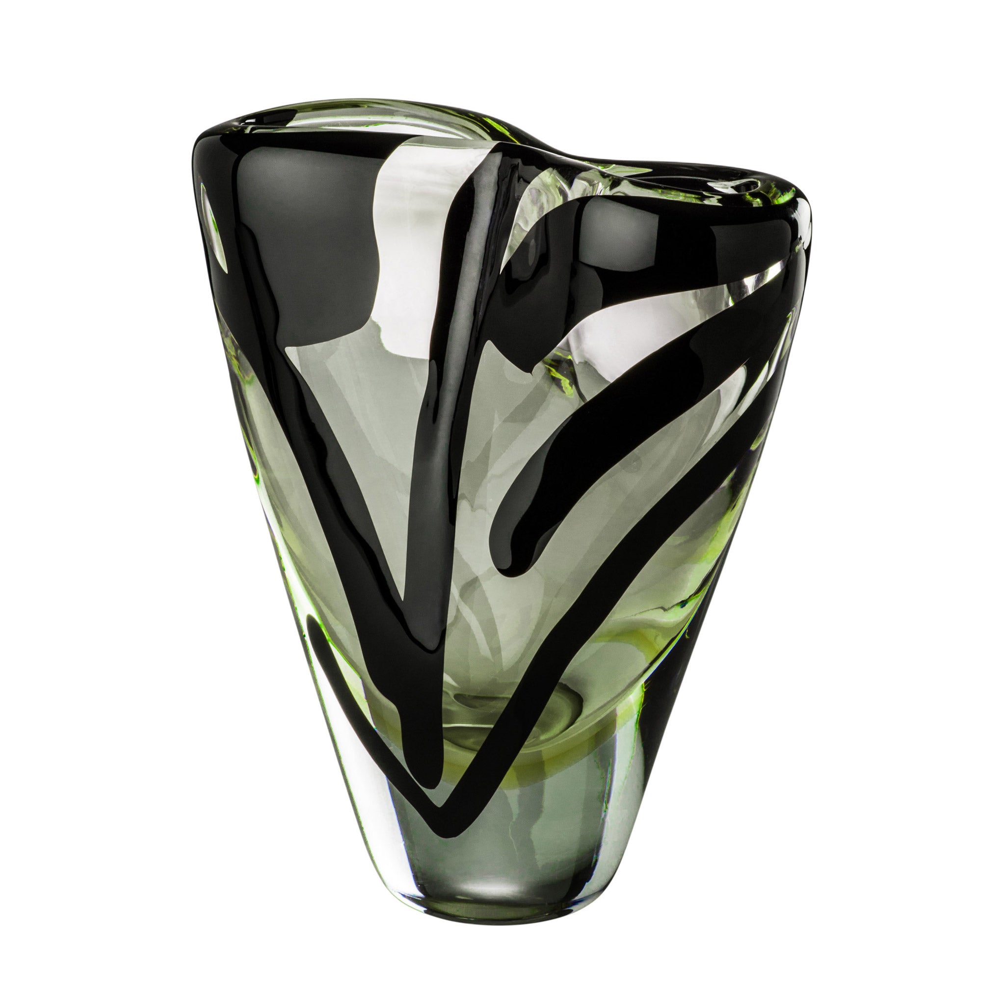 Venini 'Black 'Belt Otto Vase' by Peter Marino - Large Green