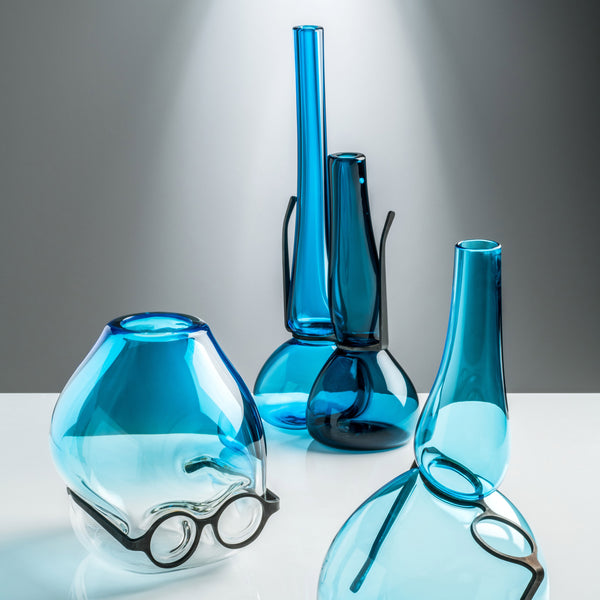 Venini Where Are My Glasses - Double Lens Vase Horizon/Aquamarine Group